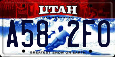 UT license plate A582FO