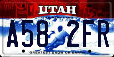 UT license plate A582FR