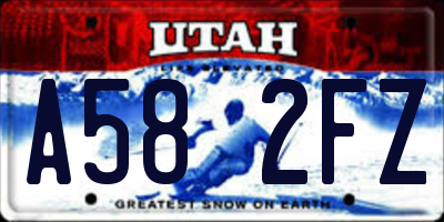 UT license plate A582FZ