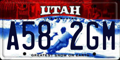 UT license plate A582GM