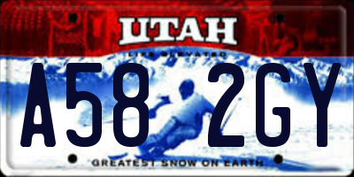 UT license plate A582GY