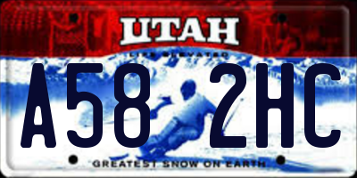 UT license plate A582HC