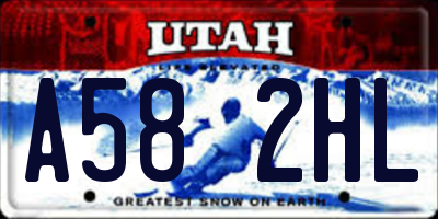 UT license plate A582HL