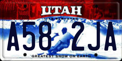 UT license plate A582JA