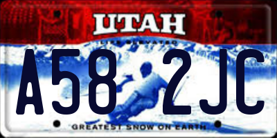 UT license plate A582JC