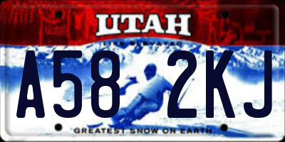 UT license plate A582KJ