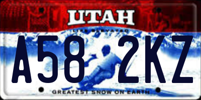 UT license plate A582KZ