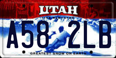 UT license plate A582LB