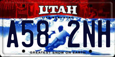 UT license plate A582NH