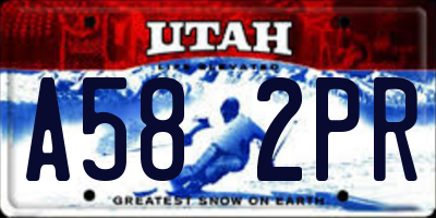 UT license plate A582PR