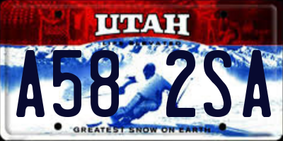 UT license plate A582SA
