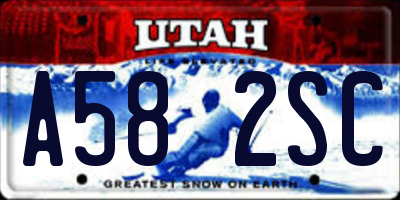 UT license plate A582SC