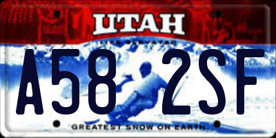 UT license plate A582SF