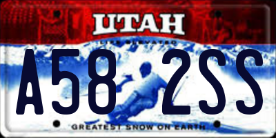 UT license plate A582SS