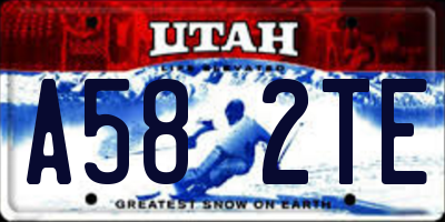 UT license plate A582TE