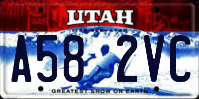 UT license plate A582VC