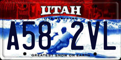 UT license plate A582VL