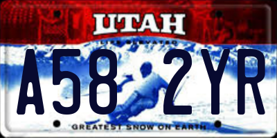 UT license plate A582YR