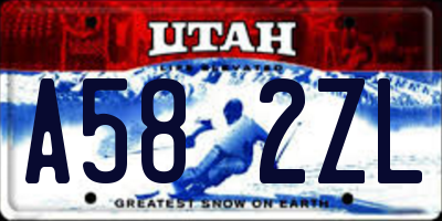 UT license plate A582ZL