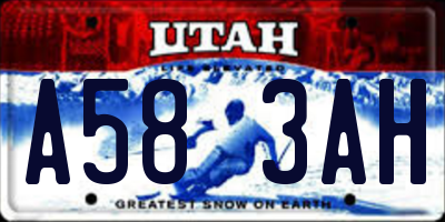 UT license plate A583AH