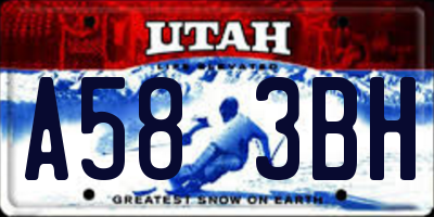 UT license plate A583BH
