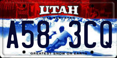 UT license plate A583CQ
