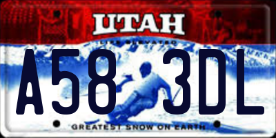 UT license plate A583DL