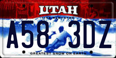 UT license plate A583DZ