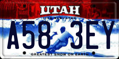 UT license plate A583EY