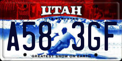 UT license plate A583GF