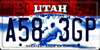 UT license plate A583GP