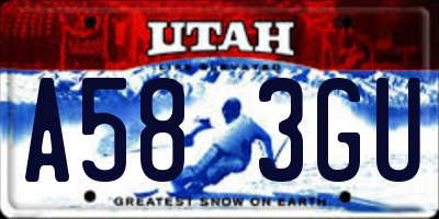 UT license plate A583GU