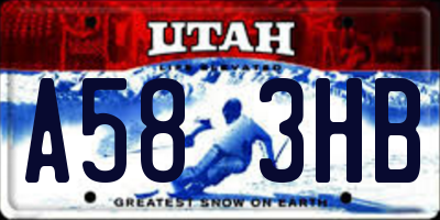 UT license plate A583HB