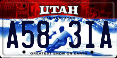 UT license plate A583IA