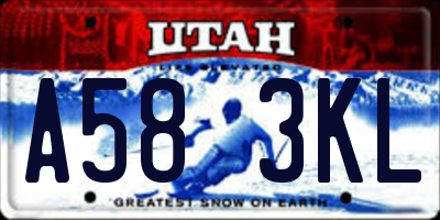 UT license plate A583KL