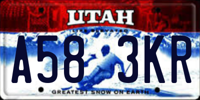 UT license plate A583KR
