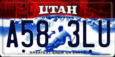 UT license plate A583LU