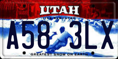 UT license plate A583LX
