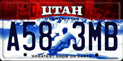 UT license plate A583MB