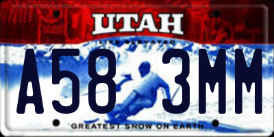 UT license plate A583MM
