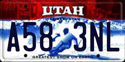 UT license plate A583NL