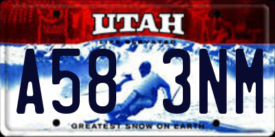 UT license plate A583NM