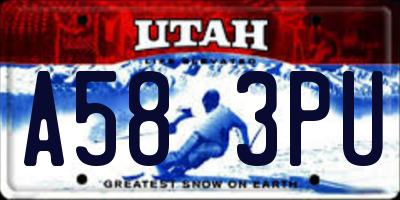 UT license plate A583PU