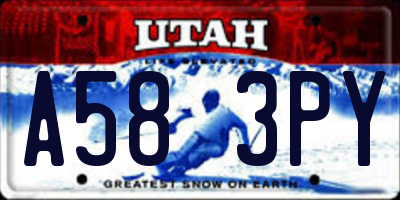 UT license plate A583PY