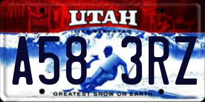 UT license plate A583RZ