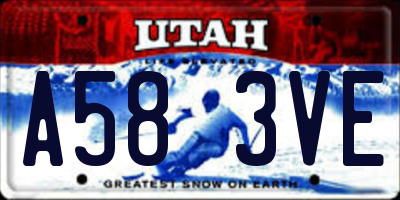 UT license plate A583VE