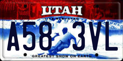 UT license plate A583VL