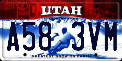 UT license plate A583VM