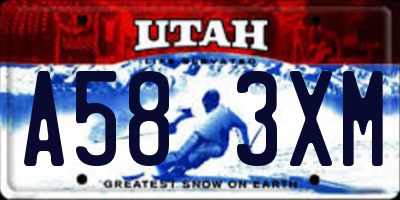 UT license plate A583XM