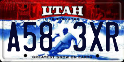 UT license plate A583XR